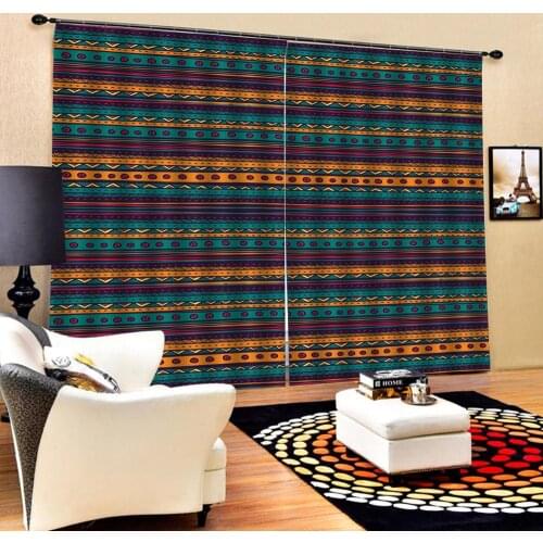 Blackout curtain 3D Curtain Luxury Blackout Window Curtain Living Room stripe curtains