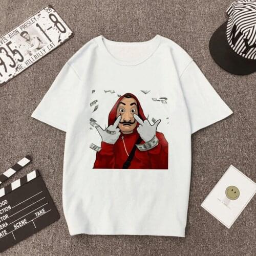 Women T-shirt Money Heist Summer New Paper House La Casa De Papel T-shirt Casual Mask Casa De Papel Ladies Top T-shirt