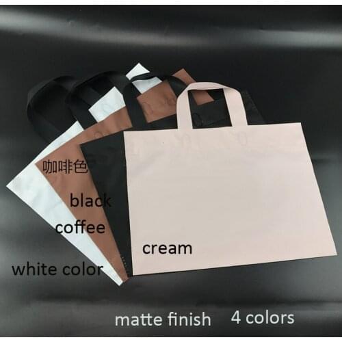 Candy Box 48pcs/lot 35x25x8cm Plastic Gift Handbag For Childrens Womens Clothing, Wholesale Thick Bag, Matte Finish No Logo