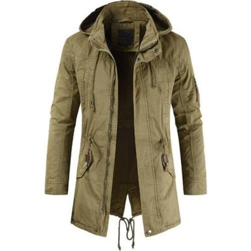 Jacket Male Hooded Coat 2020 New Fashion Men Slim Casual Cotton Long Sleeve Zip Coat Detachable Hood Jacket for Men Size XXL