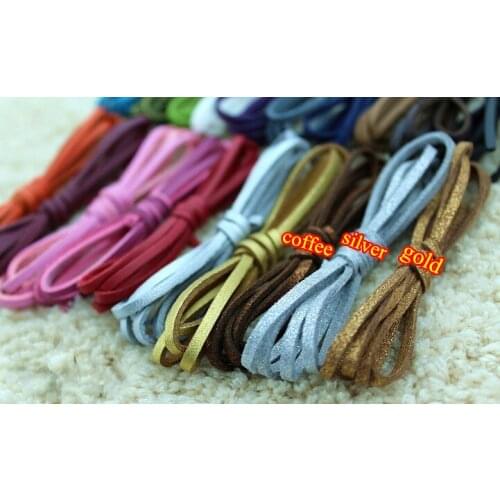 3colors Metallic Glittered Cord 5mm x25yard faux leather cord/lace/strip/string suede cord DIY accessory thong free shipping