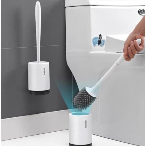 Fashion ABS Toilet Brush Holder Soft brush no dead Corner White Color Wall mounted Bathroom accessories