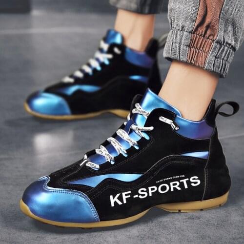 Mens High Top Ankle Boots Lace Up Sneakers Round Toe Shoes Hidden Heel Basketball Skateboard Casual Sport Match Colors