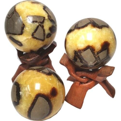 Natural Dragon Stone Septarium Fossil Crystal Sphere Ball Healing