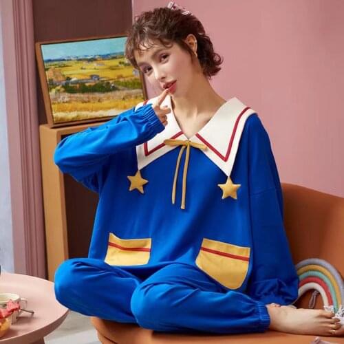 2021 Autumn Winter Pajamas Women Ruffle Cute Pyjamas Set Girl Large Size Homewear Night Suit Pajamas Long Sleeve Pyjamas Set