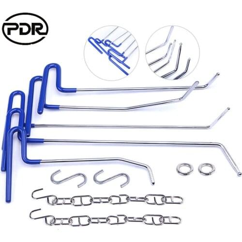 PDR Tools Hooks Push Rods Dent Removal Paintless Dent Repair Kit Door Dings Hail Repair Tool To Remove Dents DIY Hand Tool Set