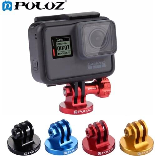 PULUZ 1/4 inch Screw Hole Tripod Mount CNC Adapter for GoPro NEW HERO/HERO7/6/5/5 Session/4/3/2/1/Xiaoyi/DJI OSMO Action Cameras
