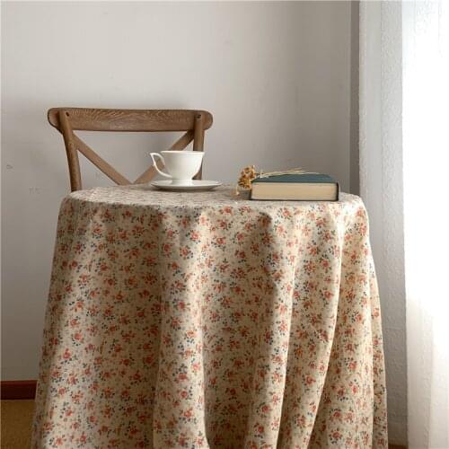 Cotton linen printed tablecloth round table square table kitchen table living room tea table set decoration home accessories