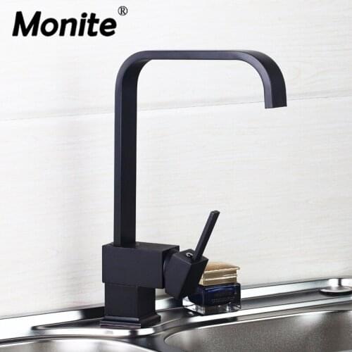 Monite Faucet Vanity Basin Sink Mixer Tap Black Finish Kitchen Faucet