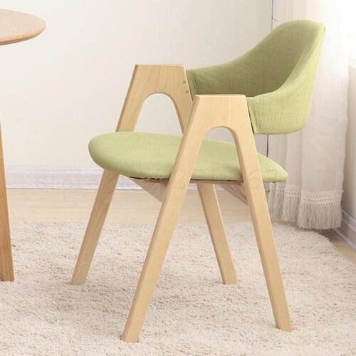 Real Wood Chair Nordic Negotiate A Chair Coffee Bedroom Contracted Household Conference Desk Chair Armrest Can Unpick And