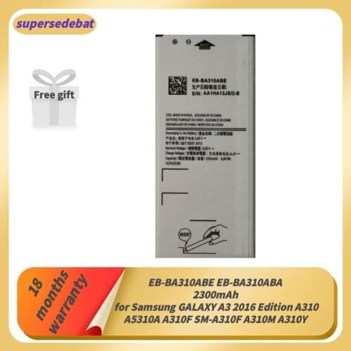 Supersedebat EB-BA310ABE Bateria for Samsung GALAXY A3 2016 Edition A310 A5310A SM-A310F A310M A310Y Battery Mobile EB-BA310ABA