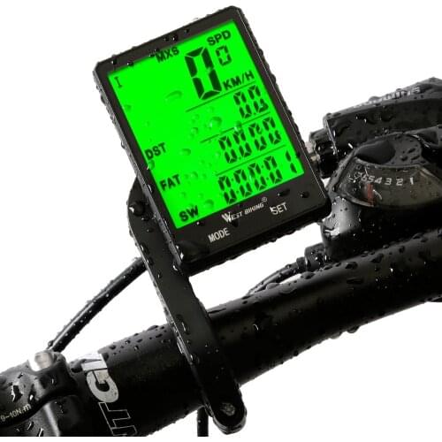 WEST BIKING Bike Computer 2.8 inch large screen speedometer wireless Stopwatch waterproof 5 Language 2.1inch bicycle computer
