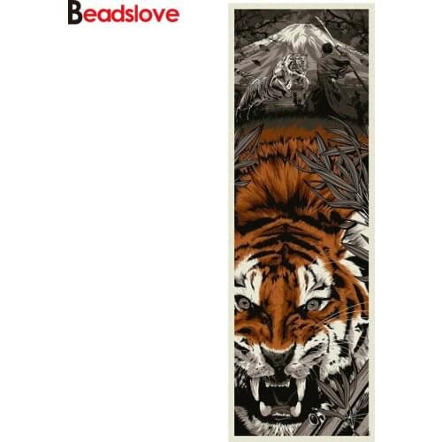 Japanese Samurai tiger large size 5d diy diamond painting room decoration pictures round drill landscape diamond embroidery