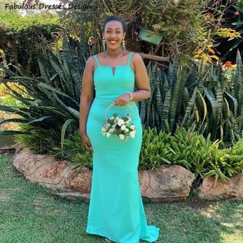 Sexy Backless Bridesmaid Dresses Green Long Mermaid Spaghetti Strap 2021 Women Wedding Guest Dress Formal Party