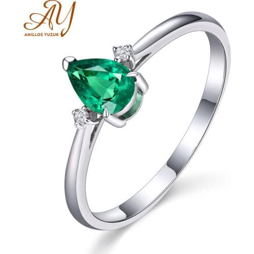 Anillos Yuzuk High Quality 925 Sterling Silver Green Gemstone Rings For Women Engagement Wedding Party Finger Ring Fine Jewelry