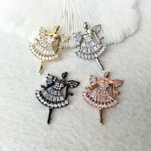 10 Pieces CZ zircon Micro Pave Connector angel Double Bails Beads Charm,DIY Bracelet necklace Jewelry Finding CT294