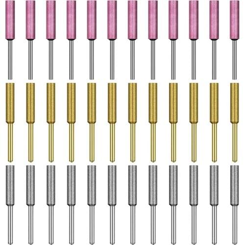 36Pcs Diamond Sharpening Wheel Diamond Sharpening Wheel Burr Grinding Stone File for Metal Polishing Chainsaw