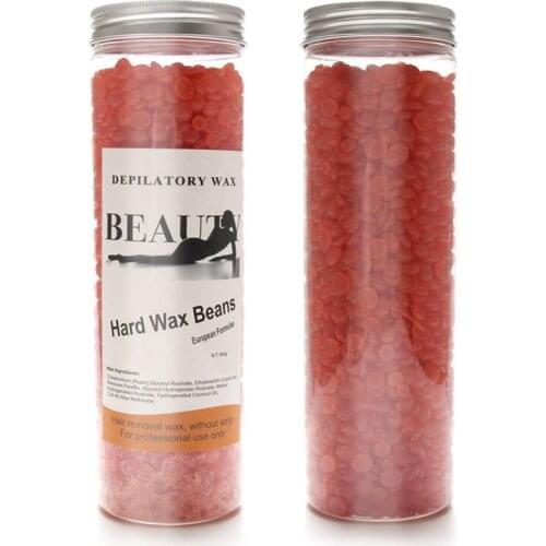 400g/Jar Brazilian Hot Film Strawberry Hard Wax Beans Hair Removal Professional Body Bikini Depilatory Wax Cera Depilatoria Tool
