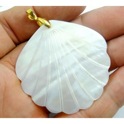 5pc Natural Sea SHELL hand-carved Leaves Pendant Jewelry making necklace for Women Vintage Jewelry Friendship Gifts F62