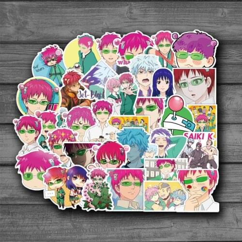50Pcs Anime The Disastrous Life of Saiki Teruhashi Kokomi Cartoon Stickers Waterproof Luggage Phone DIY Scrapbook Decal Decor St