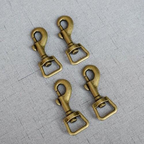 50 Pieces Antique Brass 15mm Metal Buckles Lobster Clasp leash Carabiner Snap Hook Key Chain Bag Part DIY Metal Buckle Hardware