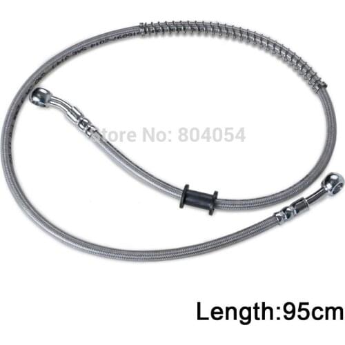 95cm/37" M10 Brake Oil Hose Line Pipe Fit Universal Motorcycle Banjo Hydraulic Reinforced Stainless Steel Braided Oil Wire Pipe