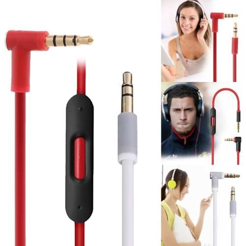 3.5mm Replacement Jack Audio Cable With Mic Straight Head to L Aux Cord For Beats By Dr Dre Headphones Converter Cables