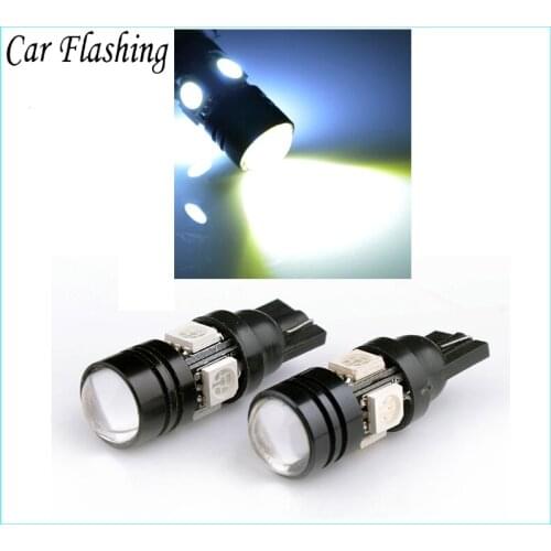 Car Flashing 2Pcs T10 W5W 194 168 Car LED Lamp 12V Light Auto Bulbs With Projector Lens Interior Packing Car Styling