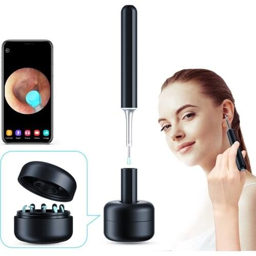 Ear Wax Removal Endoscope Wireless Smart Ear Wax Pick Cleaning Tool with Built-in Camera Compatible with IOS & Android EK
