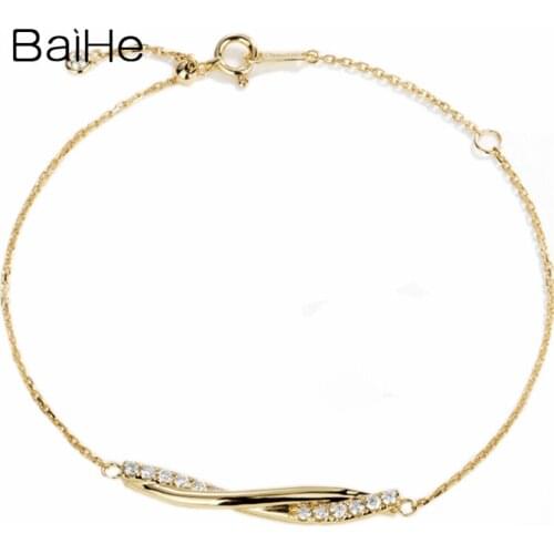 BAIHE Solid 18K Yellow Gold 0.29ct H/SI Natural Diamonds Wedding Women Trendy Fine Jewelry Diamond Bracelet 2020 новинка