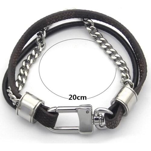 Three layer chain link lock bracelet hot brand jewelry for women men couple jewelry