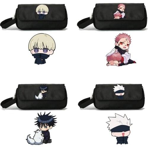Anime Jujutsu Kaisen Cosplay Gojo Satoru Toge Inumaki Unisex Student Stationery Box Cartoon Pen Bag Pencil Case Storage Gifts