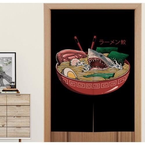 Japanese Style Ramen Door Curtain Sushi Restaurant Decoration Curtain Feng Shui Partition Curtain Noren