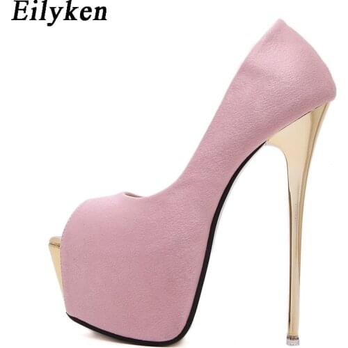 Eilyken Women Pumps high heels Womens Sexy Peep Toe Pumps Platform shoes White Black Pink Wedding Party shoes size 34-45
