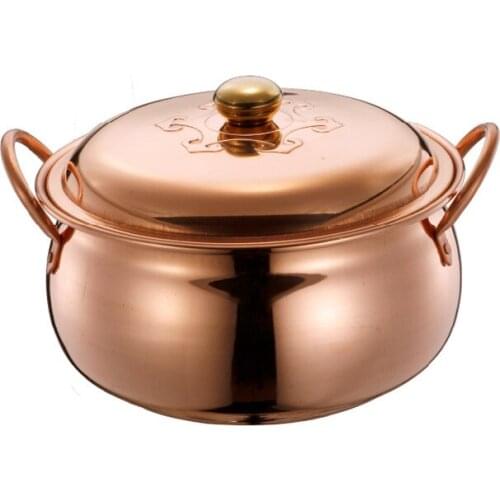 Gas stove thicken copper pot add copper pot stew copper pot copper soup pot purple brass stew pot cookware chafing dish