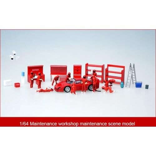 1/64 Car Traffic Facilities Scene Simulation Decoration Tool Accessories Repair Shop Maintenance Worker Doll Model Vehicle Parts