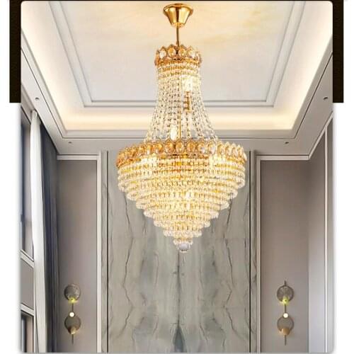 D50cm H67cm Modern Golden Color Candle Luxury Crystal Iron Chandeliers Indoor Lighting For Living room and Restaurant Chandelier
