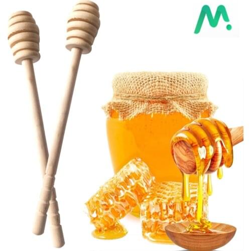 2PCS Long Handle Wood Honey Stir Bar Practical Honey Mixing Stick Jar Spoon Supplies For Coffee Milk Tea Kitchen Tool