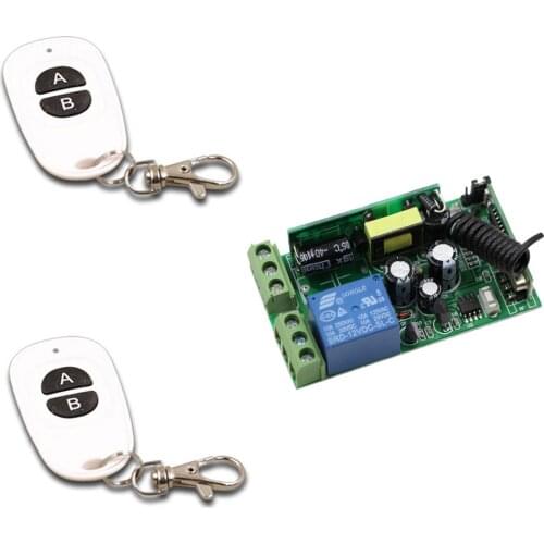 85V 110V 120V 220V 250V 1CH 10A Remote Control Switch Relay Output Radio Receiver Module and Transmitter Garage Door Lamp Light