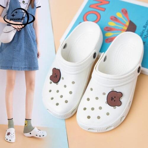 36-41 Womens Mules & Clogs Summer Female Croc Sandals Slip-On Flat With Non-Slip Light Beach Slippers Ladies Garden Shoes Hy9