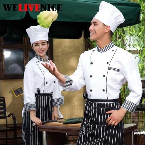 Longg-sleeved Chef service Hotel working wear Restaurant work clothes Tooling uniform cook Tops Kitchen Cook Chef high quality