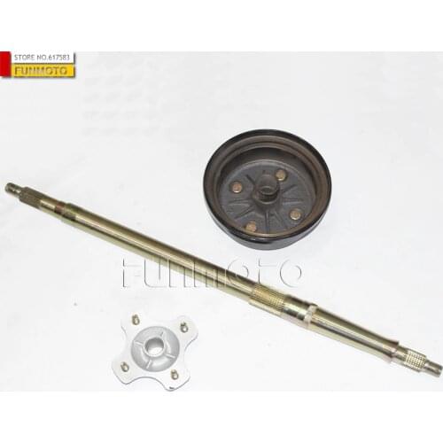 ONE SET REAR AXLE /WHEEL HUB AND WHEEL RIM WITH 27 SHARP TEETH SUIT FOR JS250 ATV/JIANSHE 250 ATV