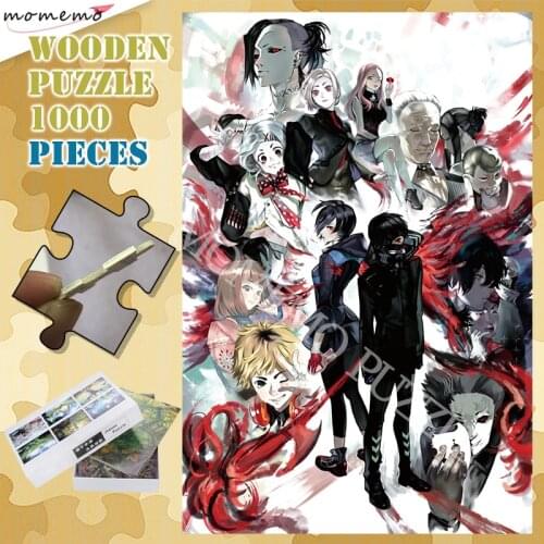 Tokyo Ghouls Adults Puzzles Wooden 300 500 1000 Pieces Jigsaw Puzzle Cartoon Anime Puzzle Toys 1000 Pieces Puzzle Game Nice Gift