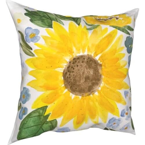 Sunflower Pillowcase Soft Polyester Cushion Cover Decor Flowers Pillow Case Cover Home Zippered 40*40cm
