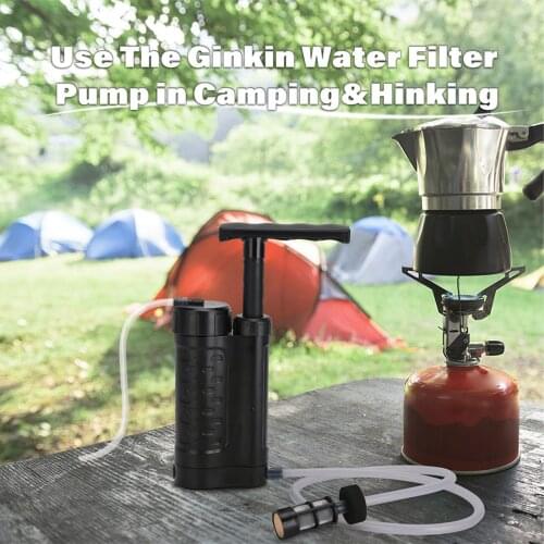 Outdoor Water Purifier Pump Personal Emergency and Survival Gear - Camping Water Filter Mini Portable Filter for Camping Hiking