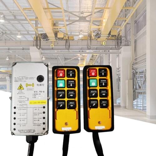 YU-8 24/36/220/380V Hoist Controller English Button Anti-fall Waterproof Crane Remote Control Receiver for Concrete Pump