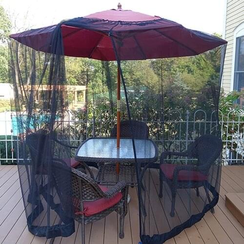 Umbrella Table Screen Outdoor Patio Anti Mosquito Pest Net Cover with Zipper & Water Tube Adjustable Mesh Canopy Curtain J2Y