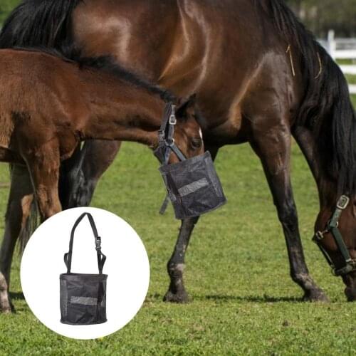 Horse Slow Feeding Bag Adjustable Strap Horse Halter Straw Bale Bag Slow Feeding Mesh Bag For Horse Slow Feed In Home Farm