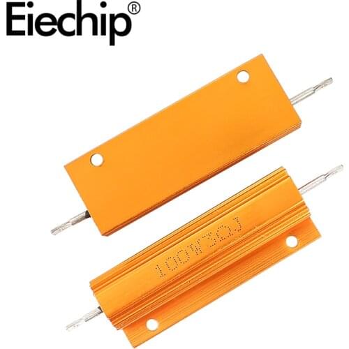 100W Wirewound Resistor with Aluminum Metal Shell Case, RX24 Power Load Resistors for Car LED Decoder 6 ohm 8 ohm 10 ohm