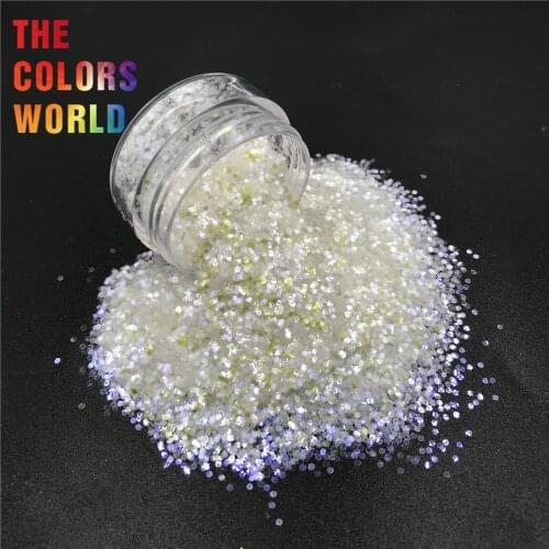 TCR6324R Iridescent Rainbow White Color With Colorful Hexagon Shape Nail Glitter Nail Art Decoration BodyArt Tumbler Accessories